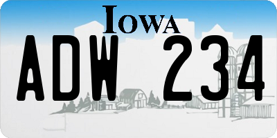 IA license plate ADW234