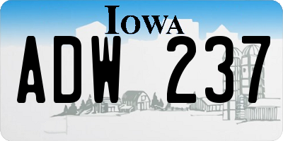 IA license plate ADW237