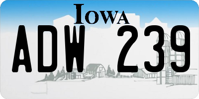 IA license plate ADW239