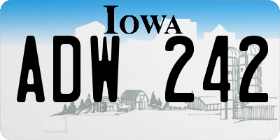 IA license plate ADW242