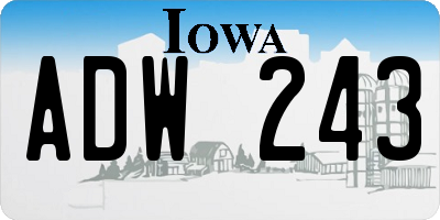 IA license plate ADW243