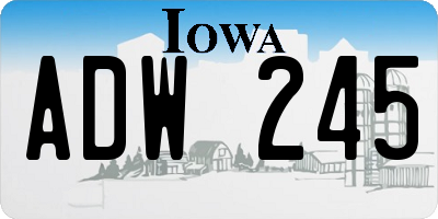 IA license plate ADW245