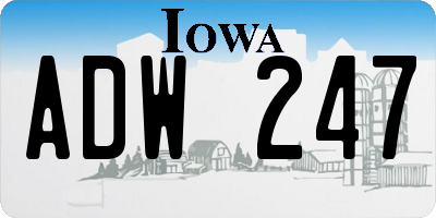 IA license plate ADW247