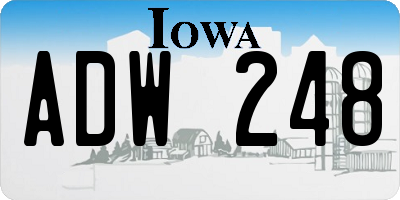 IA license plate ADW248