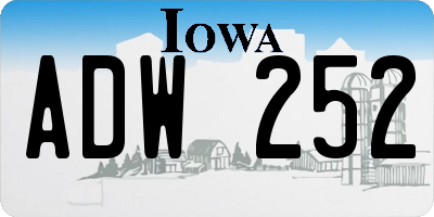IA license plate ADW252