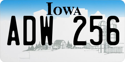 IA license plate ADW256