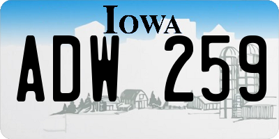 IA license plate ADW259