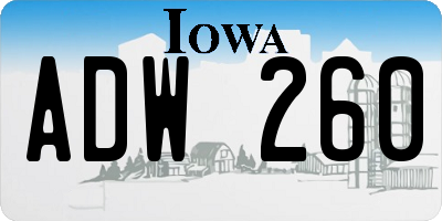 IA license plate ADW260