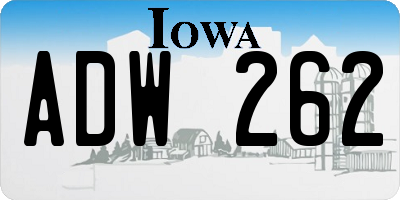 IA license plate ADW262