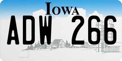 IA license plate ADW266