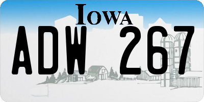 IA license plate ADW267