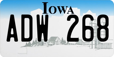 IA license plate ADW268
