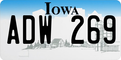 IA license plate ADW269