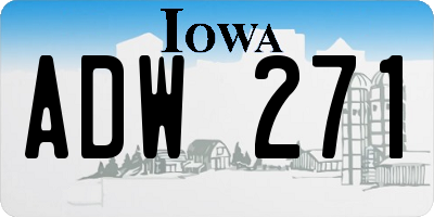 IA license plate ADW271