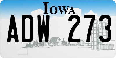 IA license plate ADW273