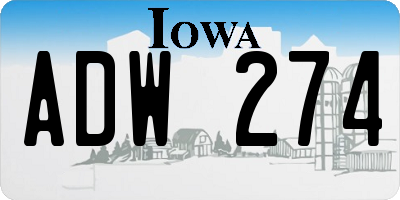 IA license plate ADW274