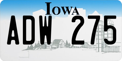 IA license plate ADW275