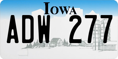 IA license plate ADW277