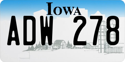 IA license plate ADW278