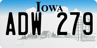 IA license plate ADW279