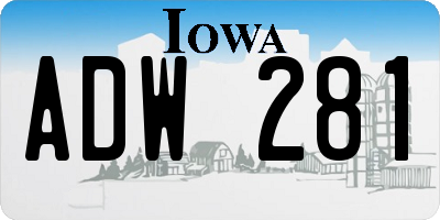 IA license plate ADW281