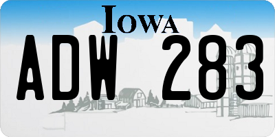 IA license plate ADW283