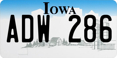 IA license plate ADW286