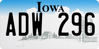 IA license plate ADW296