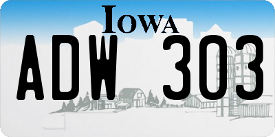 IA license plate ADW303