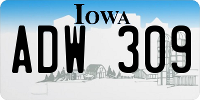 IA license plate ADW309