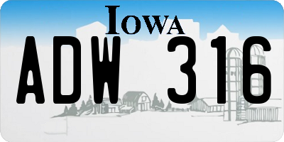 IA license plate ADW316