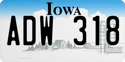 IA license plate ADW318