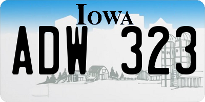 IA license plate ADW323