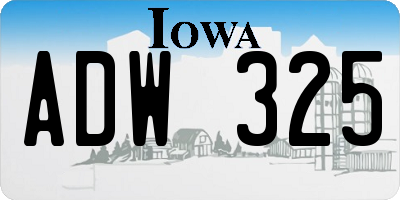 IA license plate ADW325