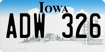 IA license plate ADW326