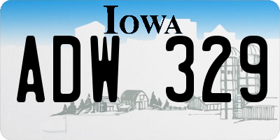 IA license plate ADW329