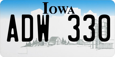 IA license plate ADW330