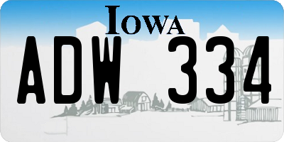 IA license plate ADW334