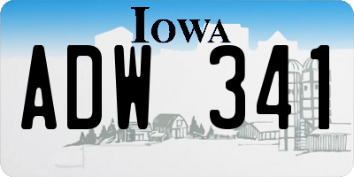 IA license plate ADW341