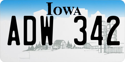 IA license plate ADW342