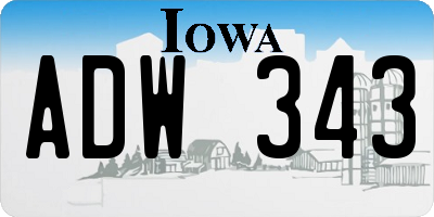 IA license plate ADW343