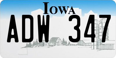 IA license plate ADW347