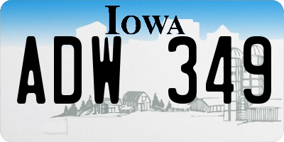 IA license plate ADW349