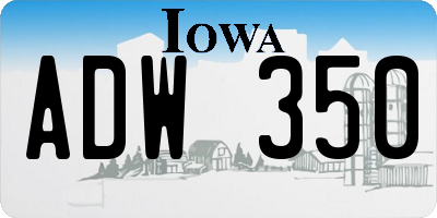 IA license plate ADW350