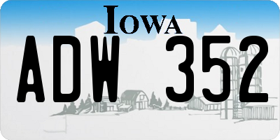 IA license plate ADW352