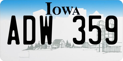 IA license plate ADW359