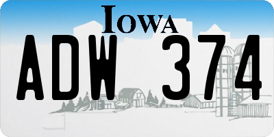 IA license plate ADW374