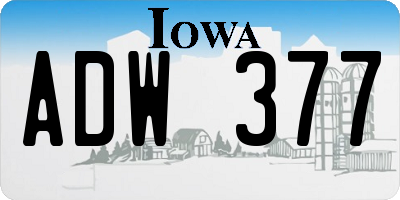 IA license plate ADW377
