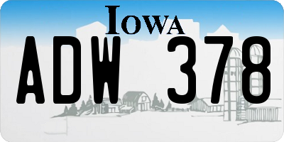 IA license plate ADW378