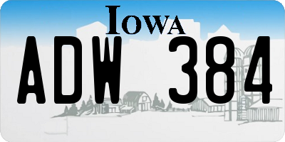 IA license plate ADW384